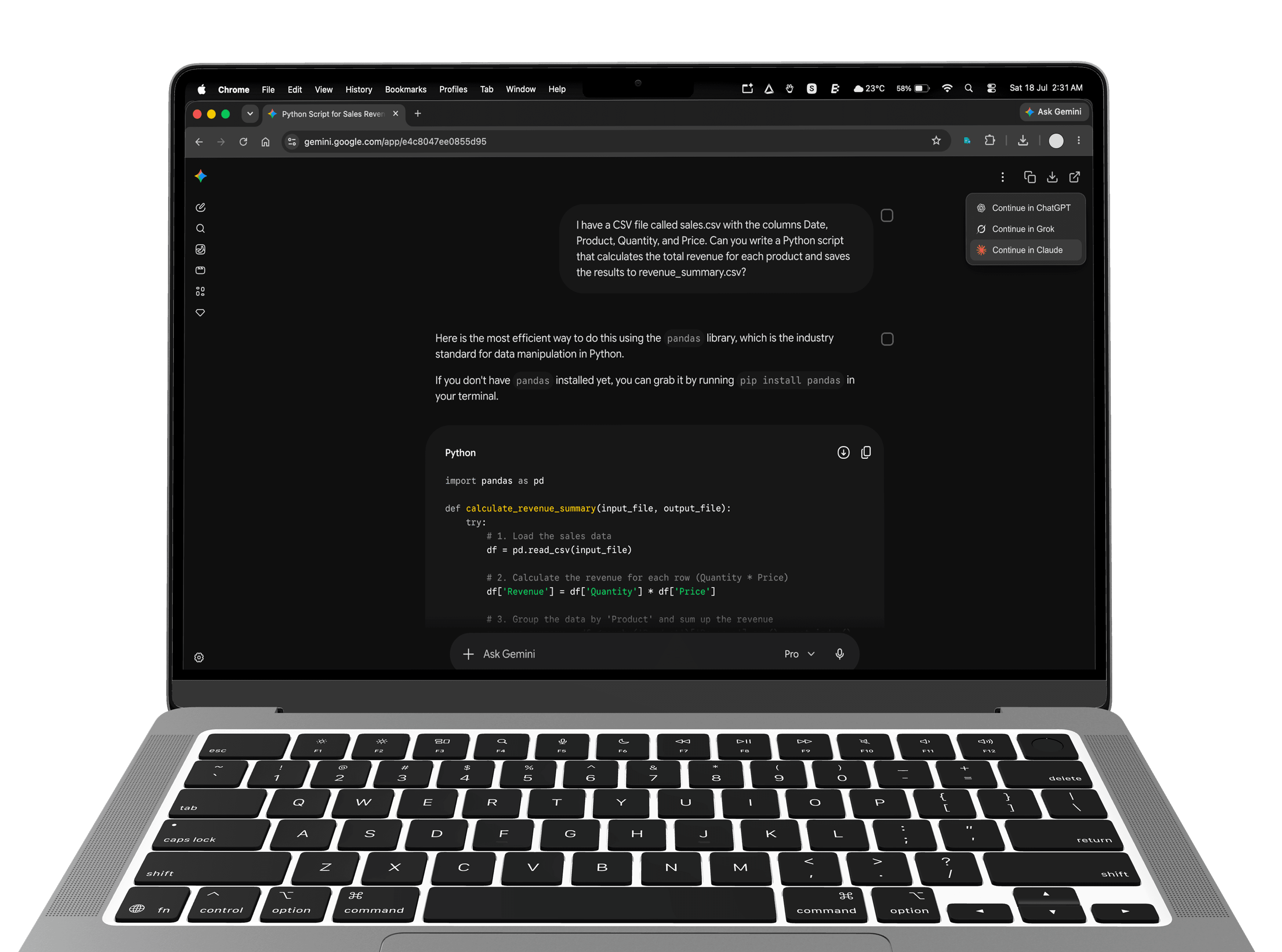 ConvoVault extension exporting a ChatGPT conversation